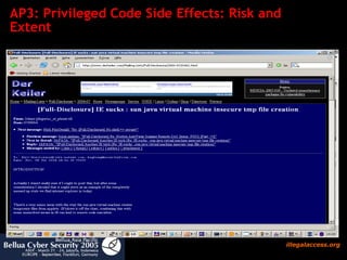 AP3: Privileged Code Side Effects: Risk and Extent 