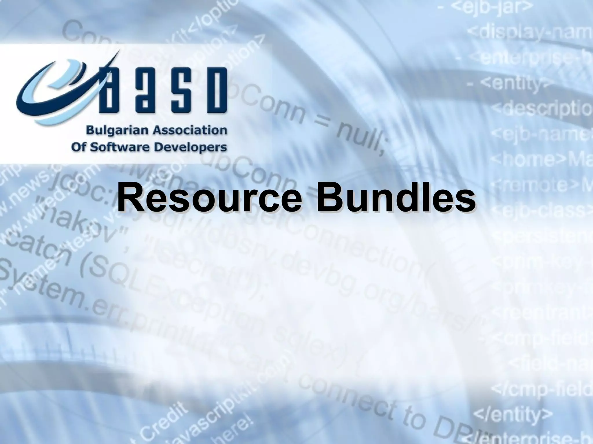 Resource Bundles 