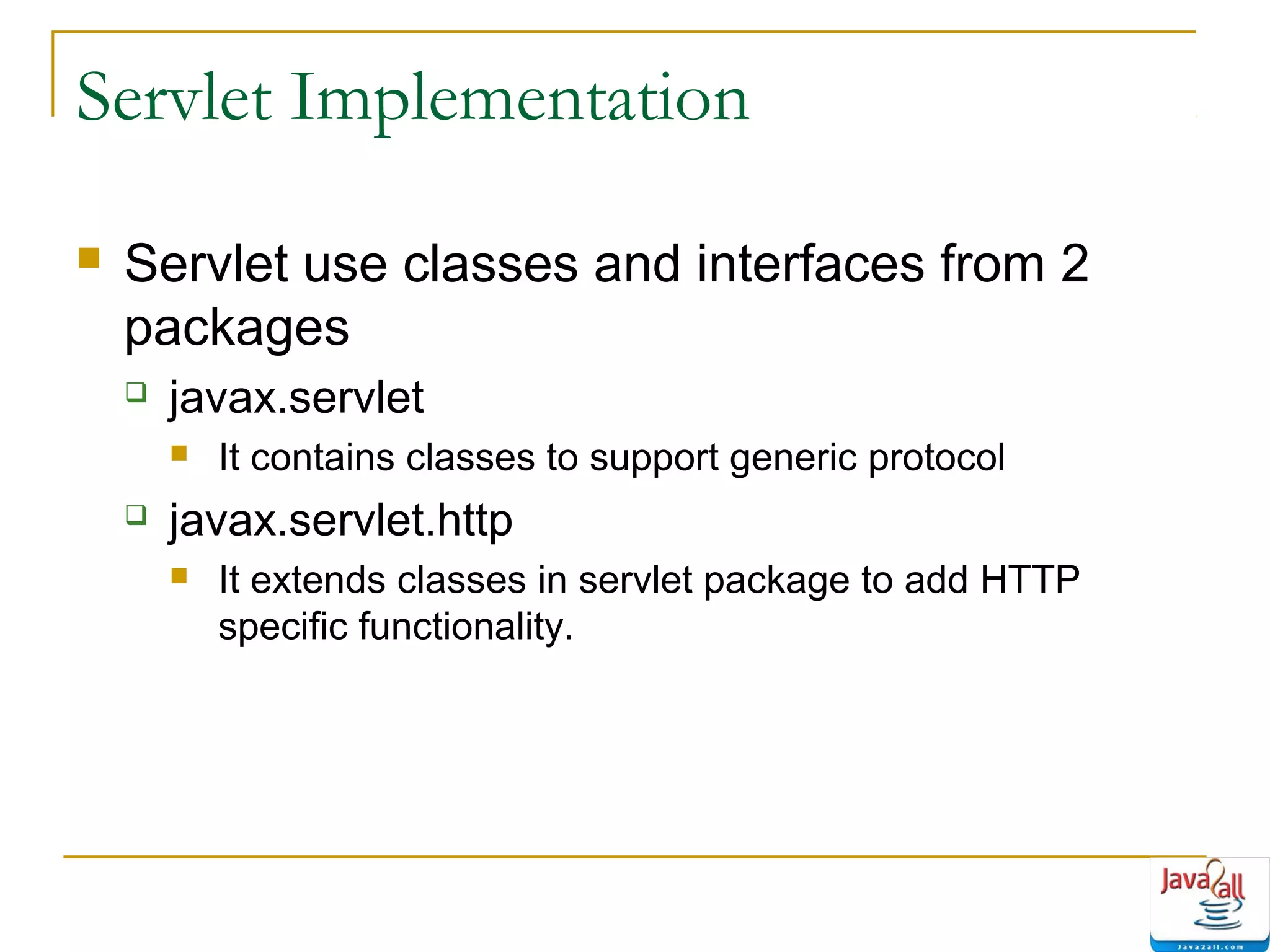 Java servlet life cycle - methods ppt | PPT