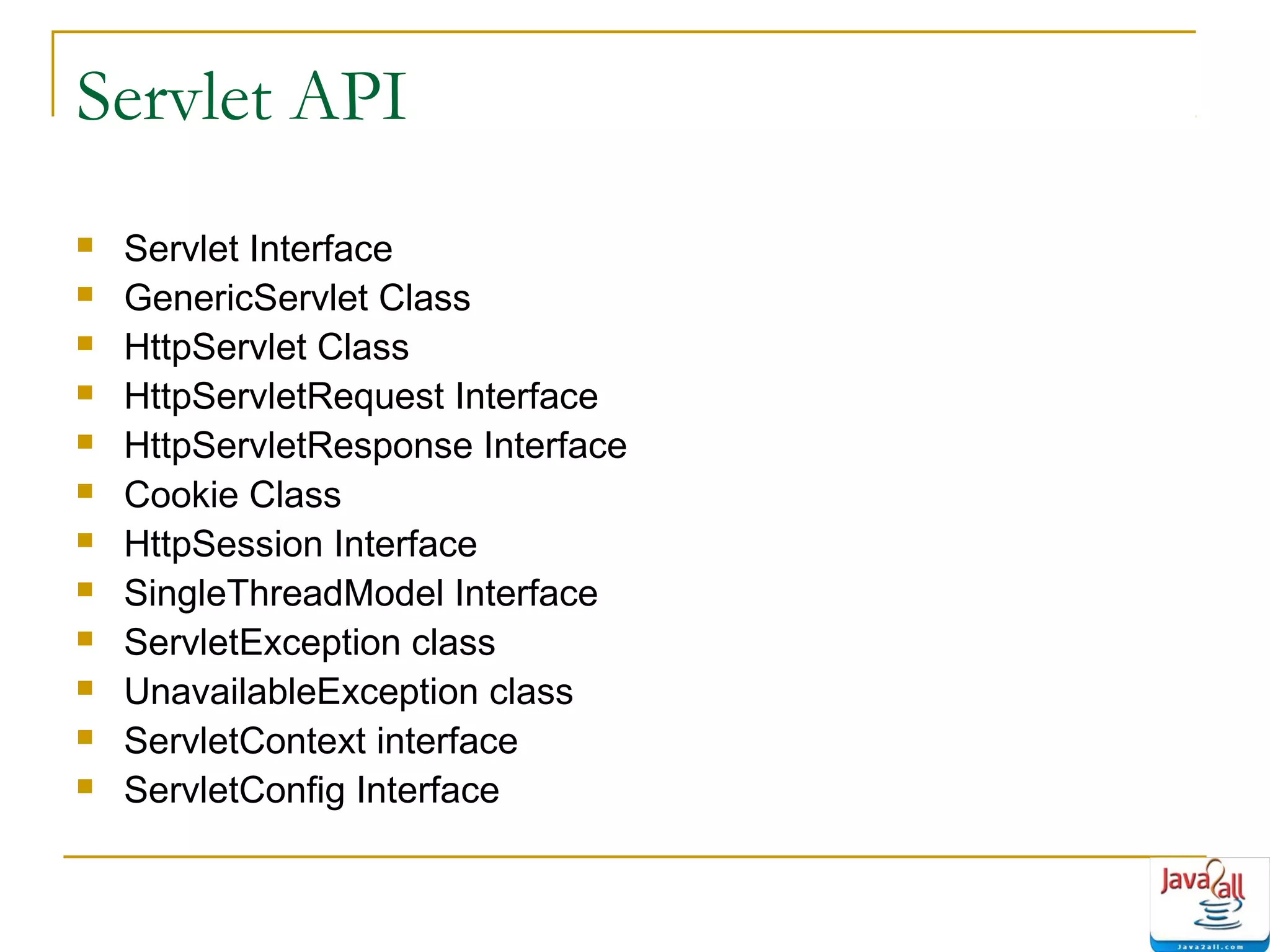 Java servlet life cycle - methods ppt | PPT