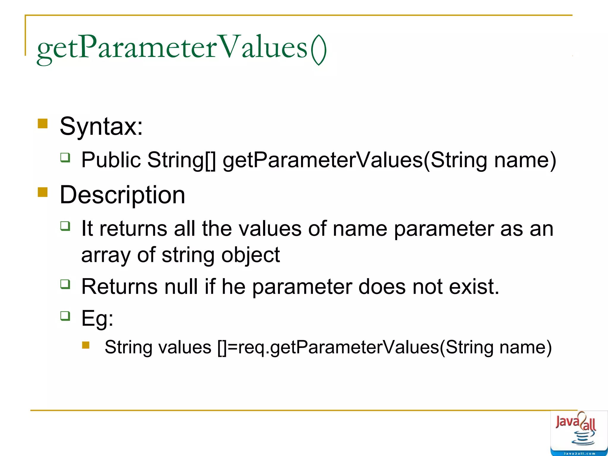 Java servlet life cycle - methods ppt | PPT