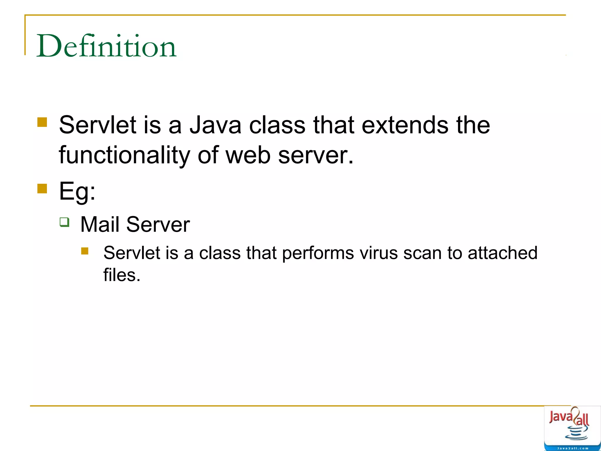 Java servlet life cycle - methods ppt | PPT