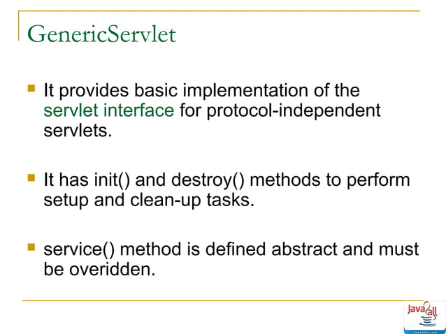 Java servlet life cycle - methods ppt | PPT