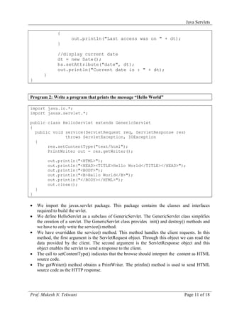 Java servlets | PDF