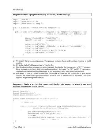 Java servlets | PDF