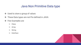 Java variables and classes | PPT