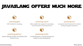 #JavalandJavaslang @koenighotze
Javaslang offers much more
 