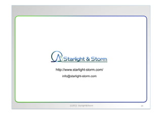 http://www.starlight-storm.com/	
    info@starlight-storm.com	




         (c)2012	
 &nbsp;	
 &nbsp;Starlight&Storm	
 &nbsp;   24	
 &nbsp;
 