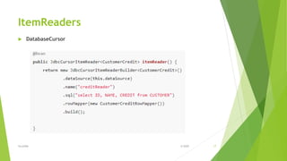 Java spring batch | PPTX | Databases | Computer Software and Applications