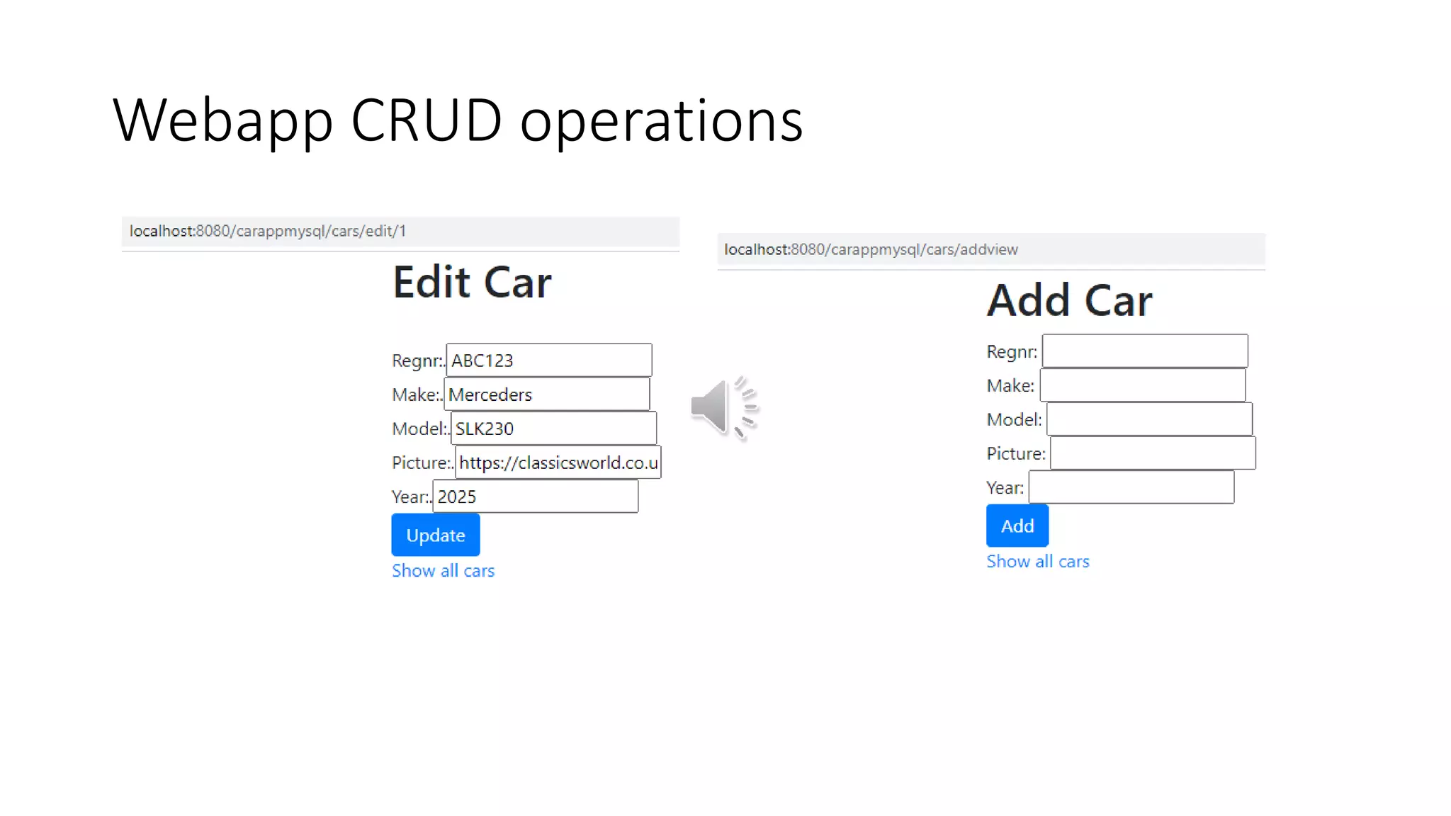 Webapp CRUD operations
 