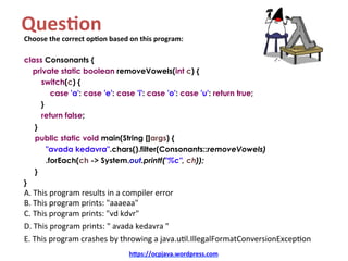 ocp java se 8 exam sample questions java streams... OCP Java SE 8 Exam - Sample Questions - Java Streams API | PDF