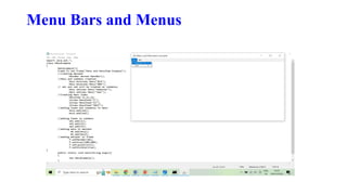 Menu Bars and Menus
 