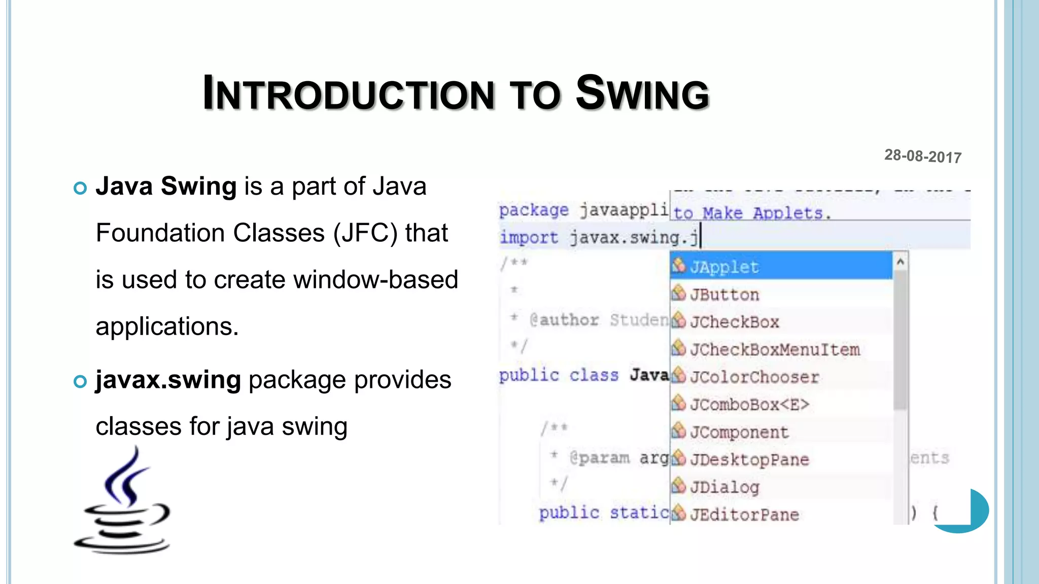 Java swing and events | PPT | Free Download