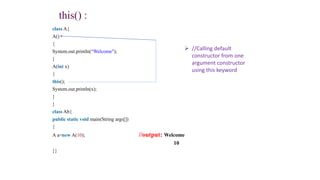 Java this keyword ppt with example | PPTX