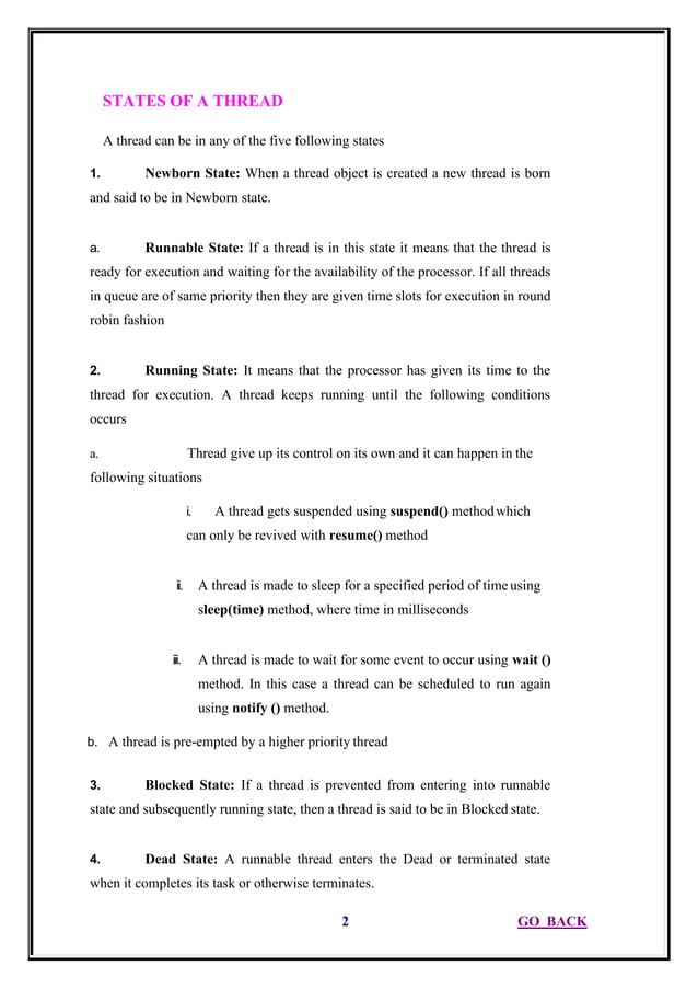 Java thread life cycle PDF