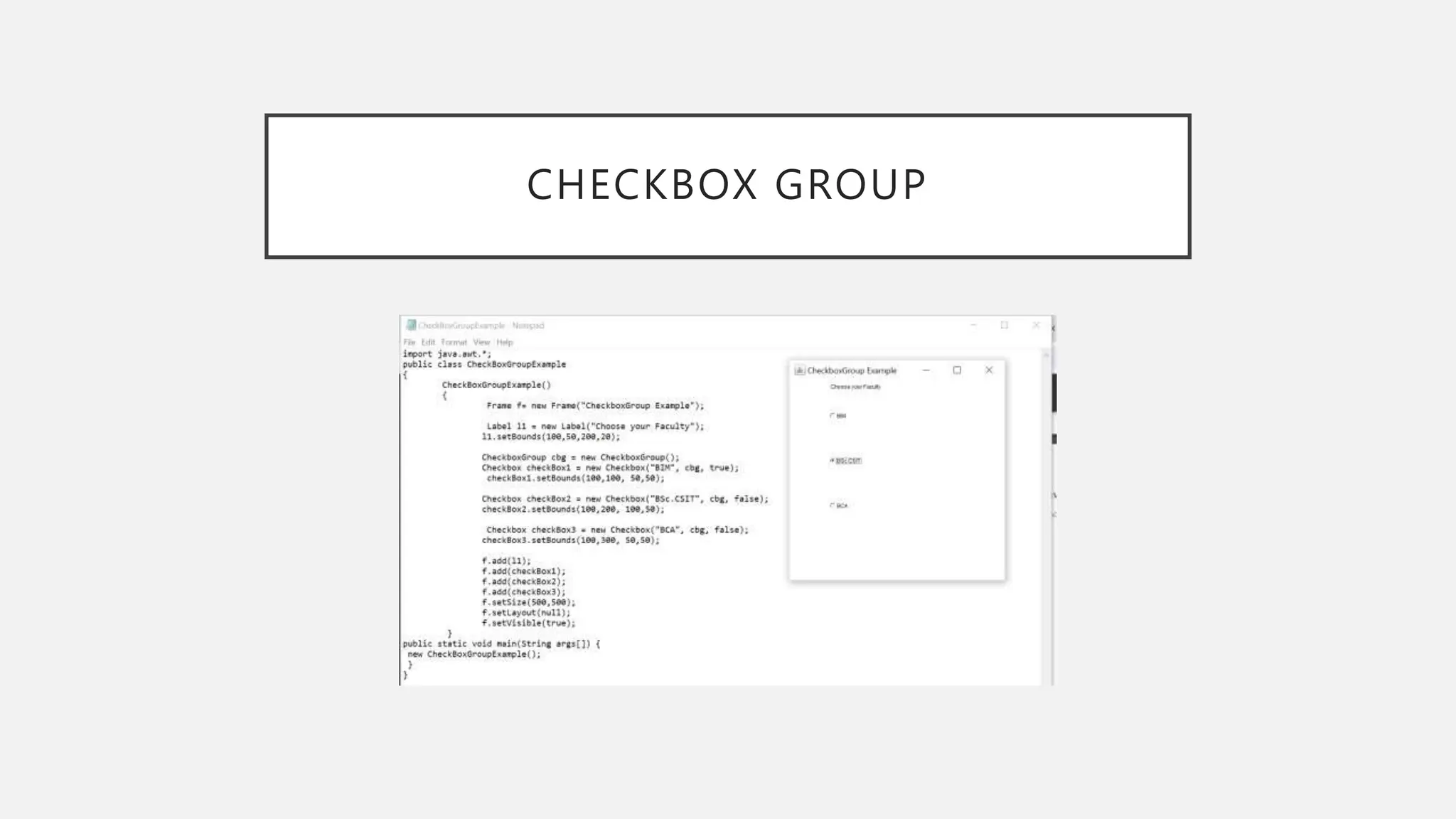 CHECKBOX GROUP 