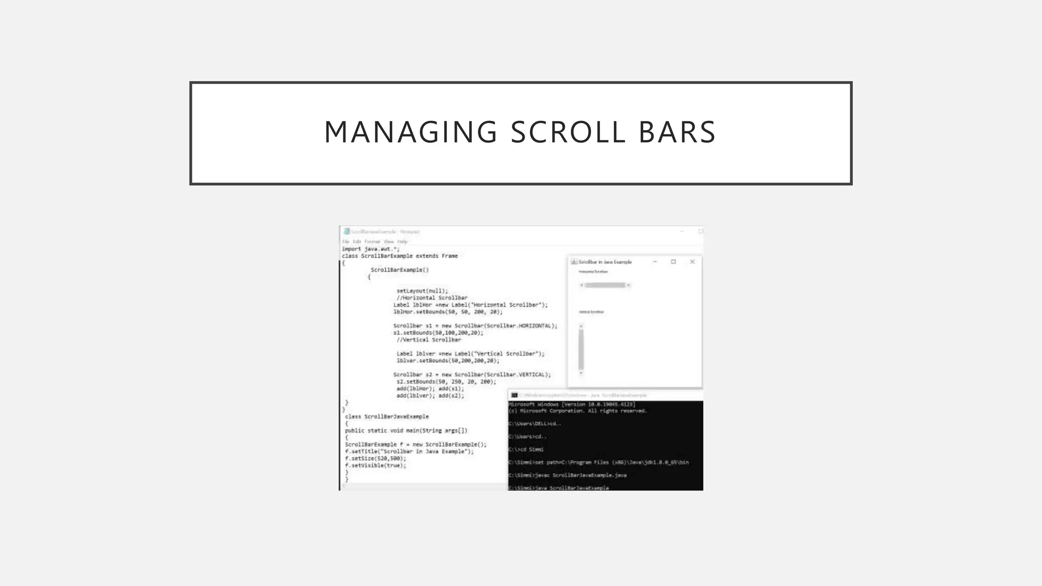 MANAGING SCROLL BARS 
