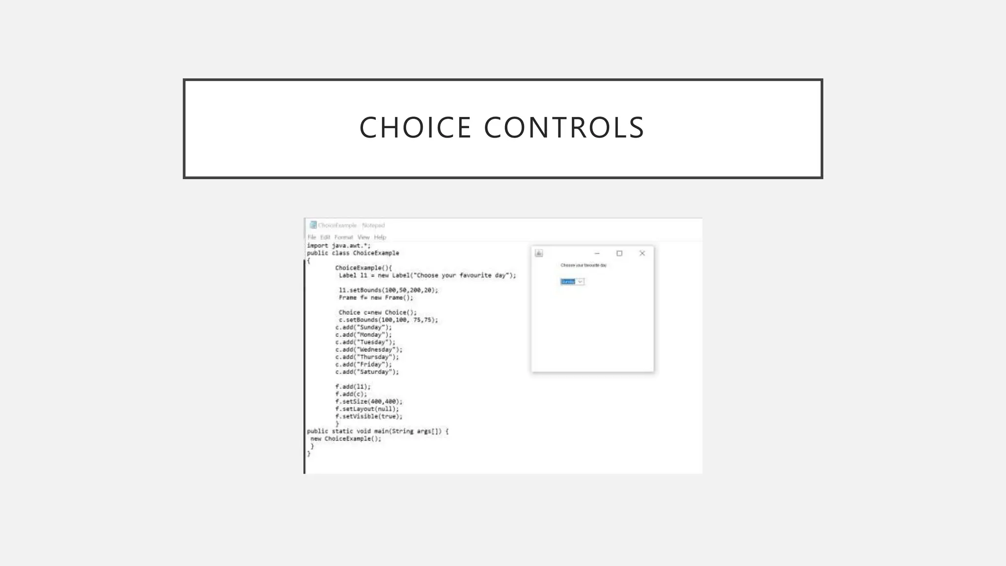 CHOICE CONTROLS 