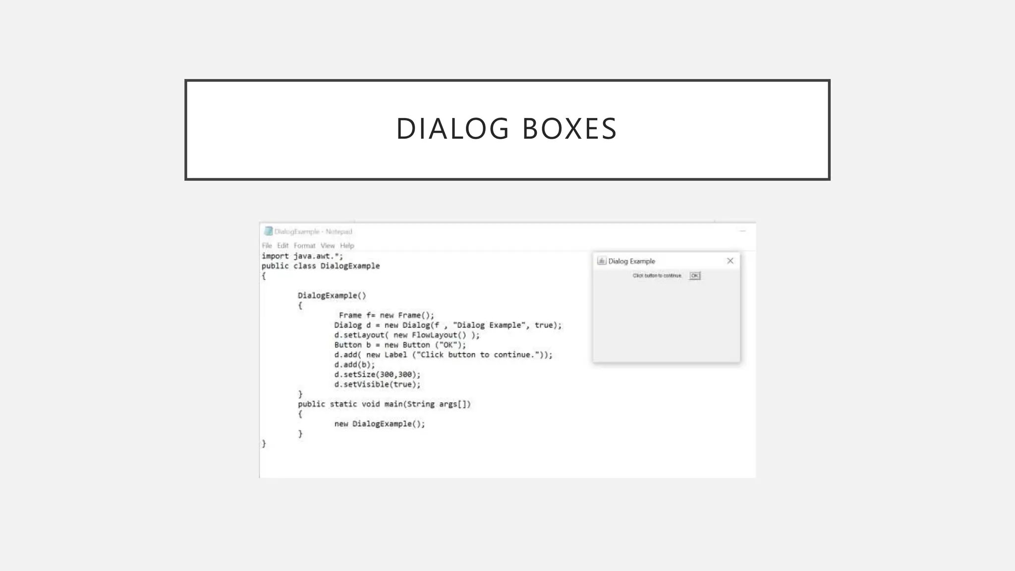 DIALOG BOXES 
