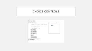 CHOICE CONTROLS
 