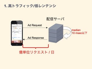 1. 高トラフィック/低レンテンシ
 