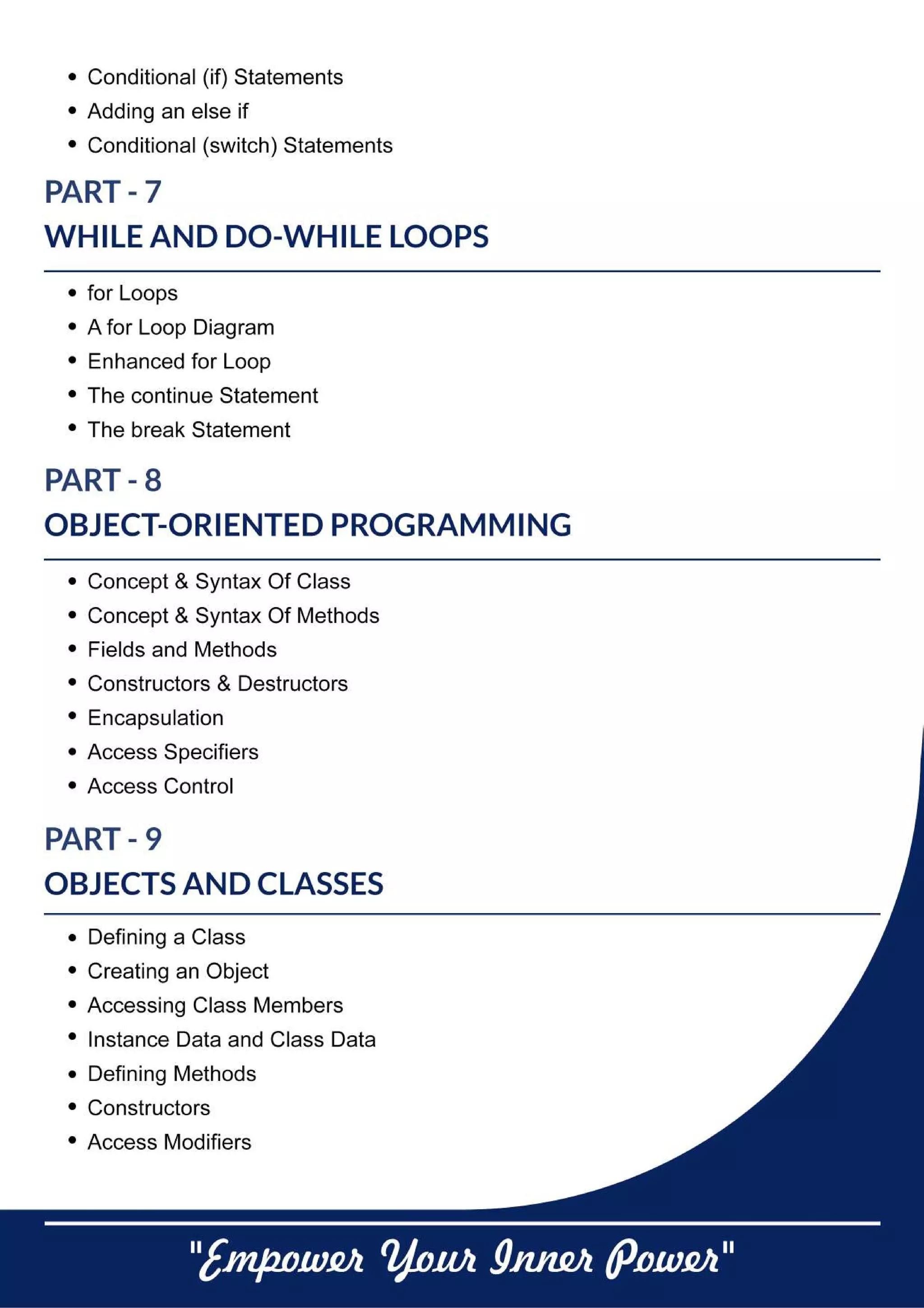 Java Training in Chandigarh Panchkula - WebHopers Academy Syllabus