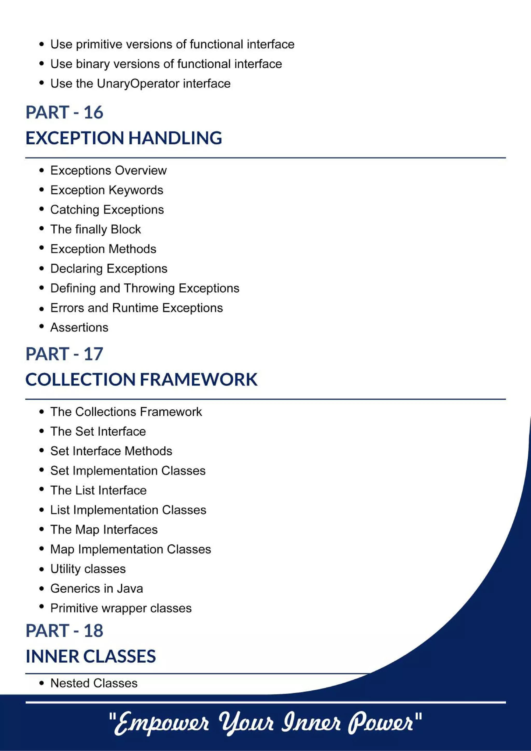 Java Training in Chandigarh Panchkula - WebHopers Academy Syllabus