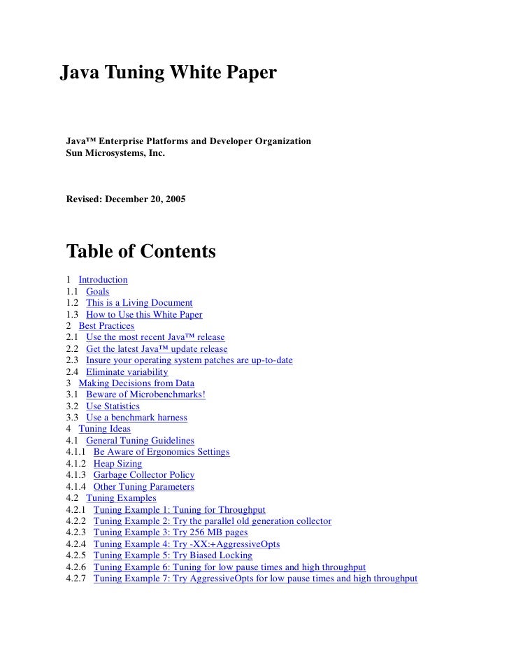 Java Tuning White Paper