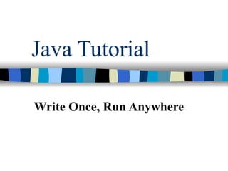 Java Tutorial Write Once, Run Anywhere 