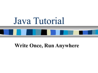 Java Tutorial
Write Once, Run Anywhere
 