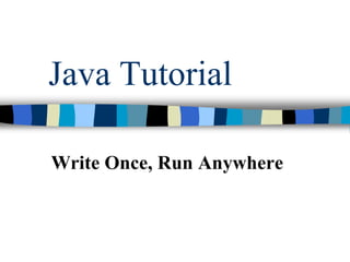 Java Tutorial
Write Once, Run Anywhere
 