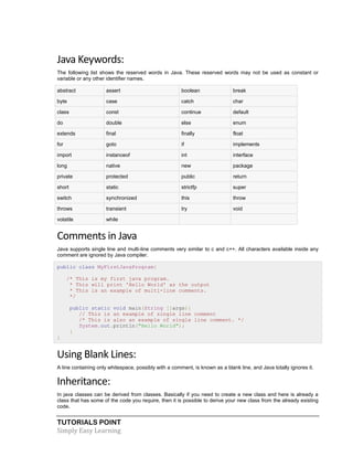 Java tutorial | PDF