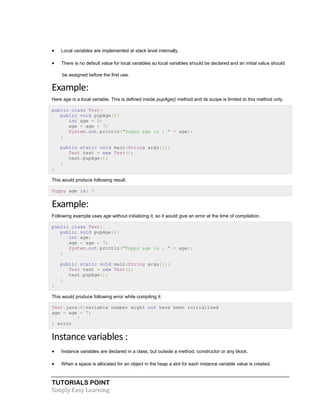 Java tutorial | PDF