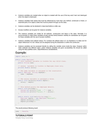 Java tutorial | PDF
