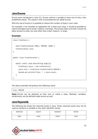 Java tutorial | PDF