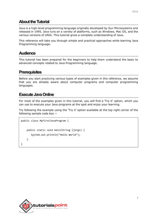 Java tutorial | PDF