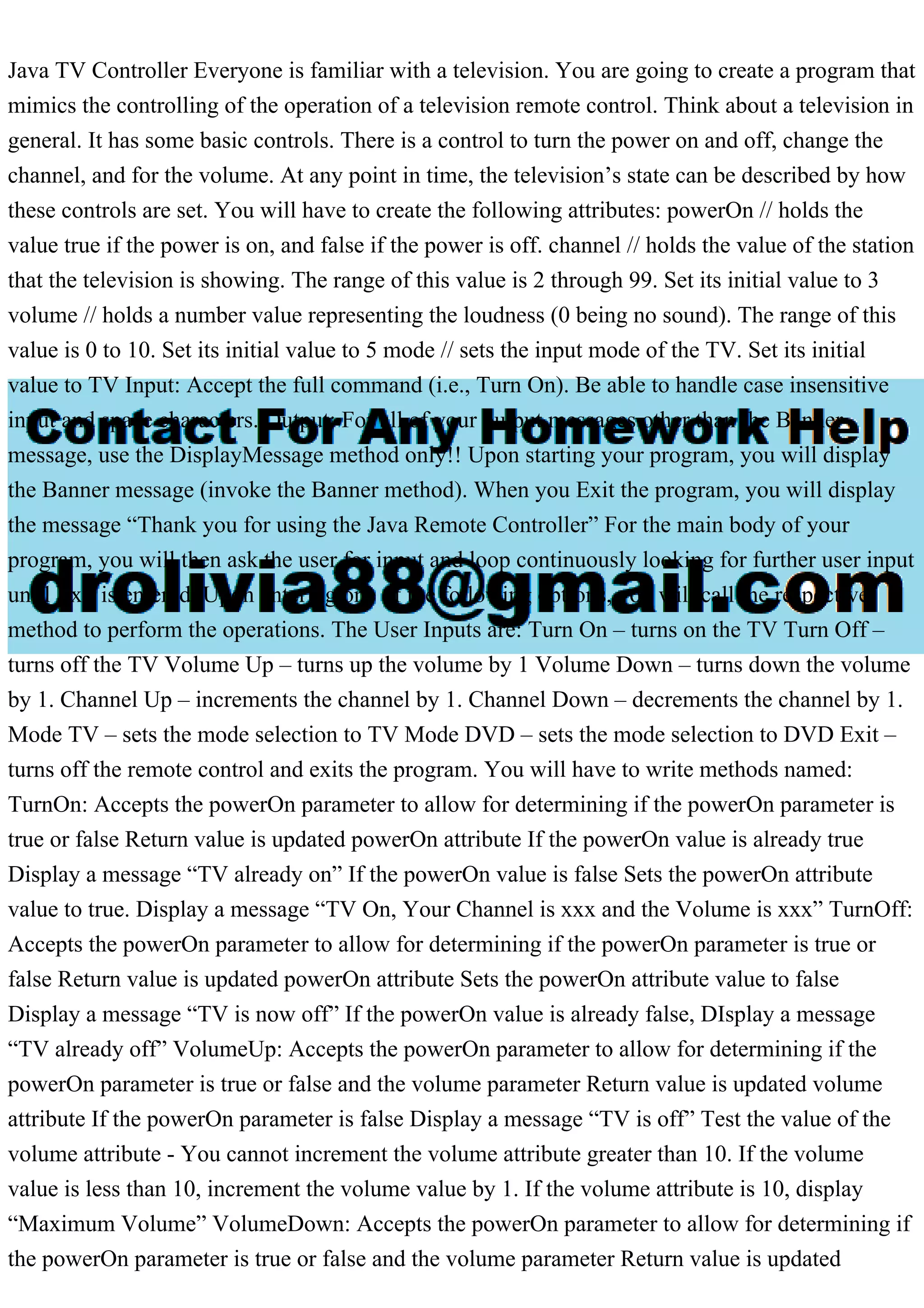 Java TV Controller Everyone is familiar with a television. You are g.pdf