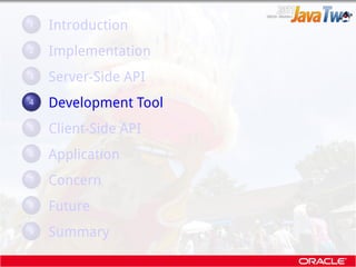.
. . Introduction
  1


  ..
. 2 Implementation
   .
. . Server-Side API
  3


  ..
. 4 Development Tool
  ..
. 5 Client-...