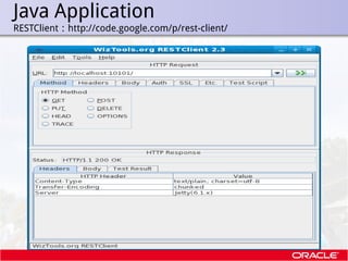 Java Application
.   RESTClient：http://code.google.com/p/rest-client/
 