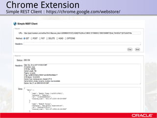 Chrome Extension
.   Simple REST Client：https://chrome.google.com/webstore/
 