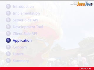 .
. . Introduction
  1


  ..
. 2 Implementation
   .
. . Server-Side API
  3


  ..
. 4 Development Tool
  ..
. 5 Client-...