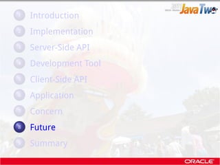 .
. . Introduction
  1


  ..
. 2 Implementation
   .
. . Server-Side API
  3


  ..
. 4 Development Tool
  ..
. 5 Client-...