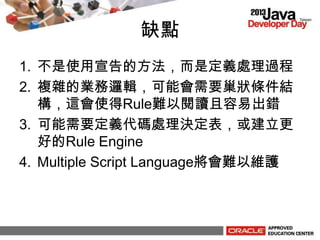 ȱc
1. ʹķǶx̎^
2. }sĘI߉݋ܕҪlY
@ʹRuleyx׳e
3. Ҫxa̎Q
õRule Engine
4. Multiple Script LanguageyԾSo
 