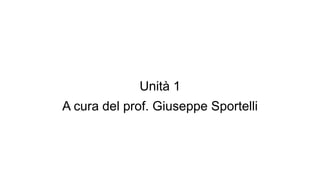 Introduzione alla programmaizone
in Java
Unità 1
A cura del prof. Giuseppe Sportelli
 