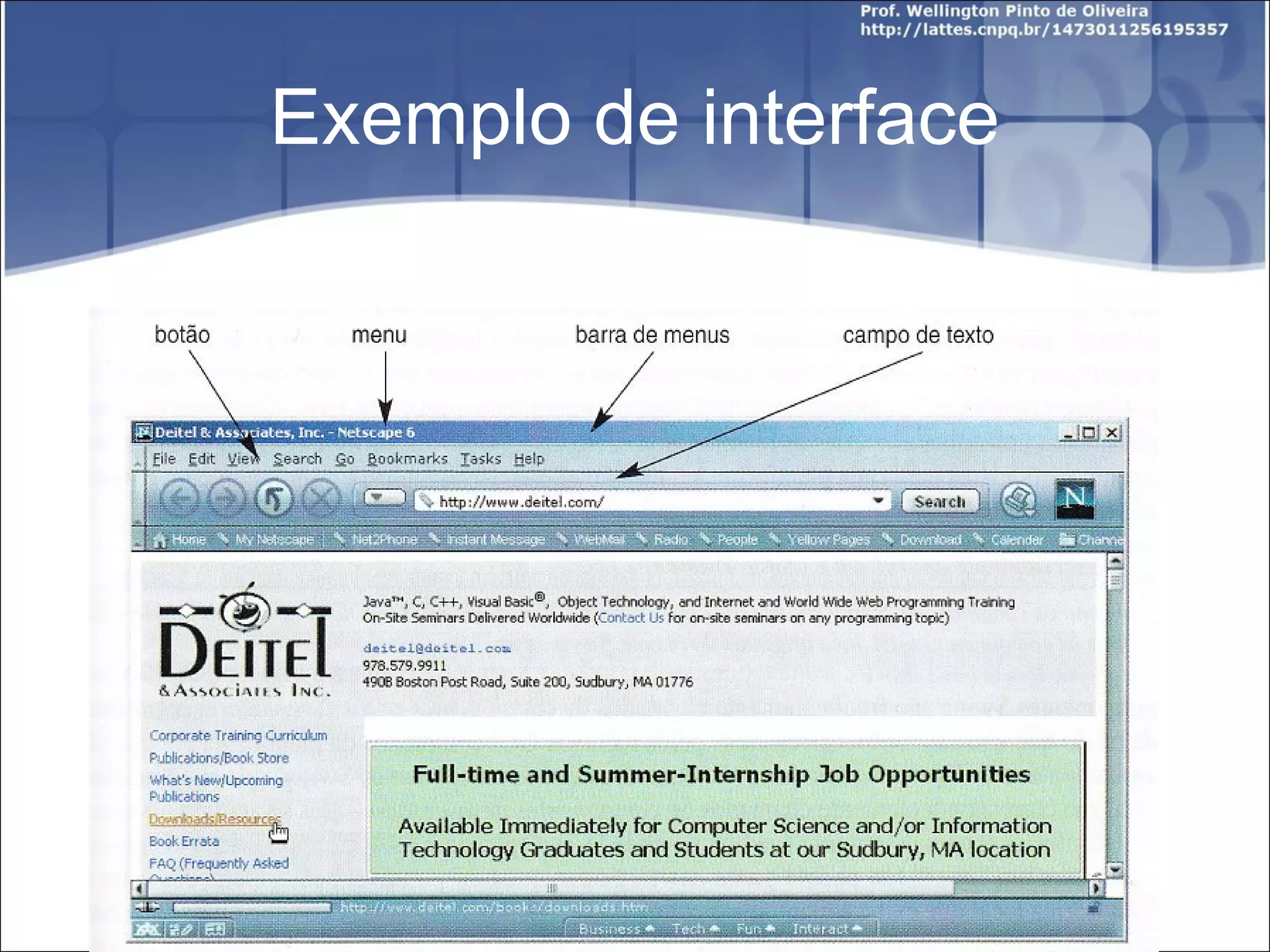 Exemplo de interface 