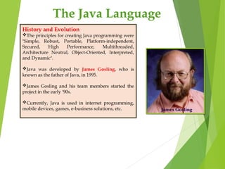 java features, history and java environment | PPT