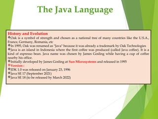 java features, history and java environment | PPT