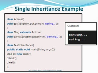 Single Inheritance Example
Ms. Sushma Malik, Assistant Professor (IINTM)
 