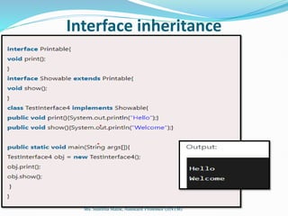 Interface inheritance
Ms. Sushma Malik, Assistant Professor (IINTM)
 