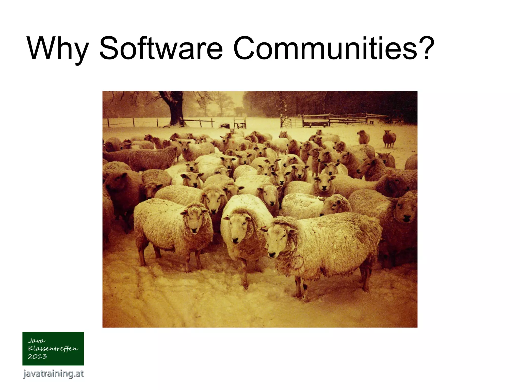 Why Software Communities? 